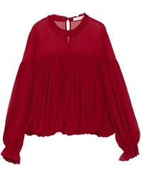 Ulla Johnson - Blouse Pearl En Soie À Volants - Lyst