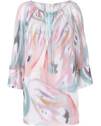 Etro - Abstract-print Boat Neck Blouse - Lyst