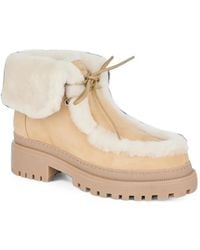 Yves Salomon - Shearling-Trim Suede Ankle Boots - Lyst