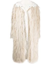 Moncler Doudoune longue à capuche - Blanc