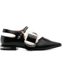 Toga - Buckle-detail Leather Mules - Lyst