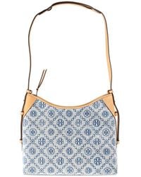 Tory Burch - T Monogram-Pattern Denim Messenger Bag - Lyst