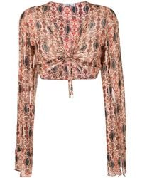 Amir Slama - Floral-Print Cropped Blouse - Lyst