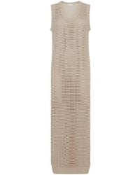 Brunello Cucinelli - Open-Knit Cotton-Blend Maxi Dress - Lyst