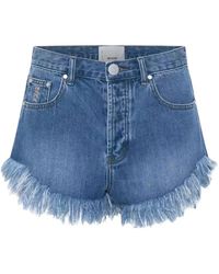 One Teaspoon - Frayed-Hem Denim Shorts - Lyst