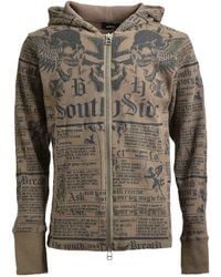 BREATH - Waffelstrick-Hoodie Mit Totenkopf-Print - Lyst