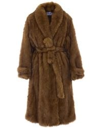ELEH - Belted Faux-Fur Coat - Lyst
