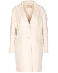 Twinset - Button-Fastening Single-Breasted Coat - Lyst