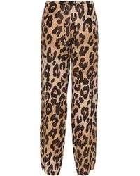 Musier Paris - Leopard-print Straight-leg Trousers - Lyst
