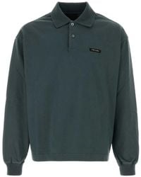 Prada - Logo-Patch Long-Sleeve Cotton Polo Shirt - Lyst