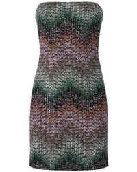 Missoni - Mini-Jurk Verfraaid Met Pailletten En Zigzag-Patroon - Lyst