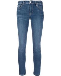 AG Jeans - Halbhohe Skinny-Jeans - Lyst
