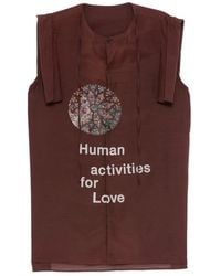 Yohji Yamamoto - Human String-Collar Graphic-Print Shirt - Lyst