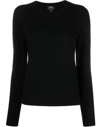 A.P.C. - Logo-Embroidered Virgin-Wool Jumper - Lyst