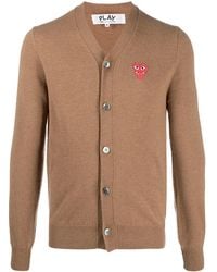 COMME DES GARÇONS PLAY - Embroidered Logo-Patch Cardigan - Lyst