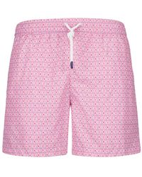 Fedeli - Patterned Elastic-Waistband Swim Trunks - Lyst