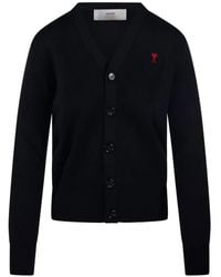 Ami Paris - Ami De Coeur Wool Cardigan - Lyst