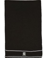 Balmain - Gerippter Schal Mit Logo-Patch - Lyst