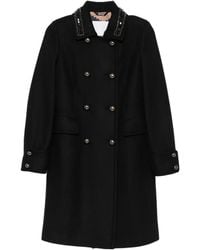 Bazar Deluxe - Bead-Embellished Double-Breasted Coat - Lyst