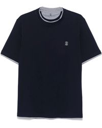 Brunello Cucinelli - T-Shirt Met Gelaagd-Effect - Lyst