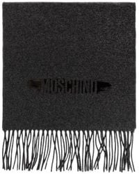 Moschino - Logo-Print Fringed Scarf - Lyst