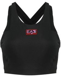 EA7 - Logo-detail Sports Bra - Lyst