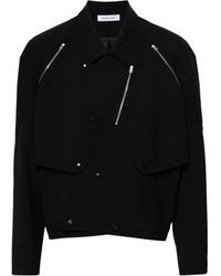 Kiko Kostadinov Murad Asymmetric Zip-up Jacket in Black for Kiko Kostadinov Murad Asymmetric Zip-up Jacket in Black for