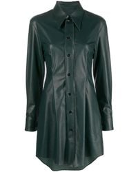 MM6 by Maison Margiela - Faux-Leather Shirt Dress - Lyst