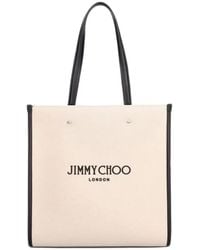 Jimmy Choo - Shopper Aus Canvas Mit Logo-Print - Lyst