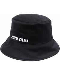 Miu Miu - Logo-embroidered Bucket Hat - Lyst