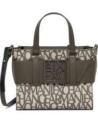 ARMANI EXCHANGE - Logo-Print Buckle-Detail Tote Bag - Lyst