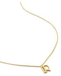 Monica Vinader - 18Kt Vermeil Letter R Pendant Necklace - Lyst