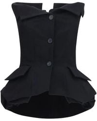Magda Butrym - Off-Shoulder Peplum Blouse - Lyst