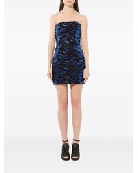 Balmain - Strapless Mini-Jurk Met Tijger-Print - Lyst