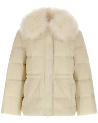 Army by Yves Salomon - Lamb-Fur-Collar Quilted Jacket - Lyst