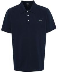 A.P.C. - Polo En Coton À Logo Brodé - Lyst
