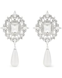 Self-Portrait - Crystal Drop Earrings - Lyst