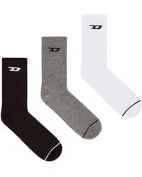 DIESEL - Logo-intarsia Socks (pack Of Three) - Lyst