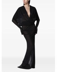 Entire studios - Sheer V-Neck Maxi Dress - Lyst