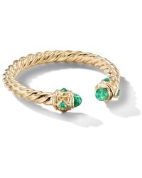 David Yurman - 18kt Yellow Gold 2.3mm Renaissance Emerald Ring - Lyst