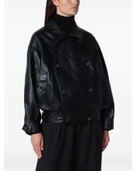 Source Unknown - Double-Breasted Faux-Leather Jacket - Lyst