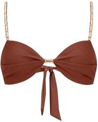 Devon Windsor - Gathered Tie-Fastening Bikini Top - Lyst