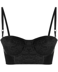 Dolce & Gabbana Geblümtes Bustier-Top - Schwarz