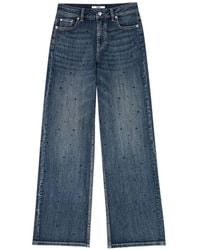 Maje - Rhinestone-Embellished Straight-Leg Jeans - Lyst