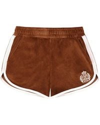 Sporty & Rich - Ny Crest Contrasting Trims Logo Track Shorts - Lyst