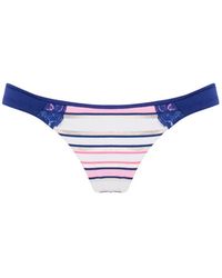 Beach Bunny - Lace-Detail Striped Bikini Bottom - Lyst