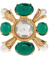 Balmain - Ring Verfraaid Met Kristallen En Imitatieparel - Lyst