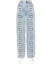 ROTATE BIRGER CHRISTENSEN - Lace-up High-rise Straight Jeans - Lyst