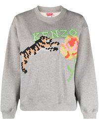 KENZO - Tiger Sweatshirt mit Logo - Lyst