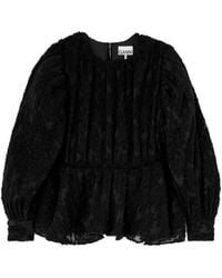 Ganni - Blusa En Fil Coupé - Lyst